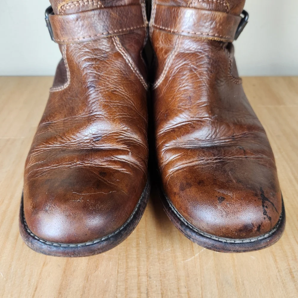 FRYE Women's Phillips Riding Boot Size 7.5 Leather Tall Western Pull On Campus - Picture 4 of 14